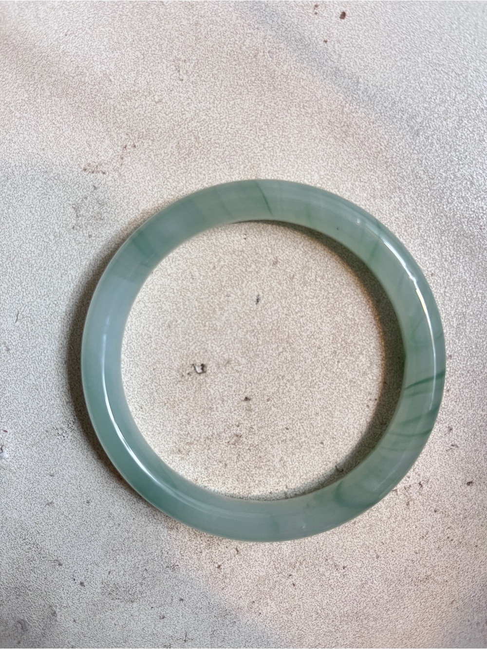 Translucent Light Green Jade-Style Bangle Bracelet